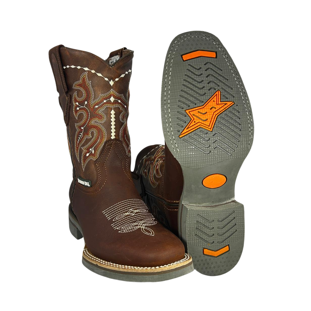Bota rodeo estilo Búfalo Color shedrón Suela de hule café