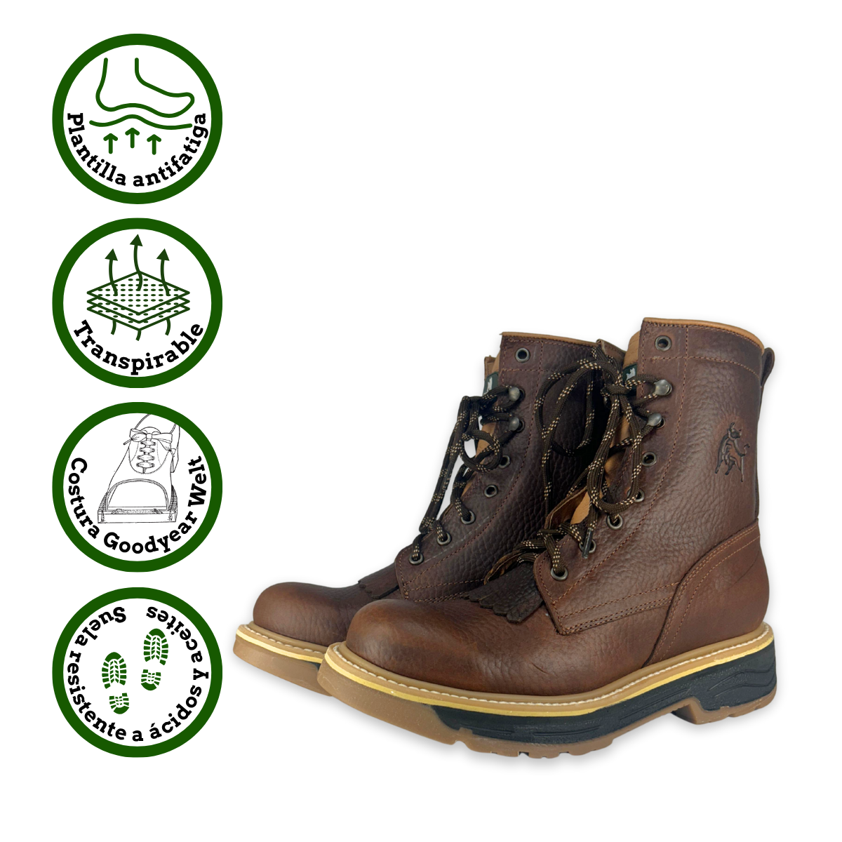 Bota lacer Estilo 0564 Color Ocre Suela antideslizante